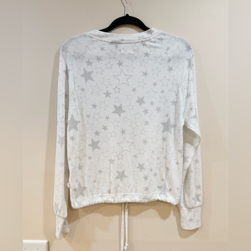 🔥UGG White Star Print Drawstring Sweatshirt Size S EUC🔥 - Picture 2 of 6